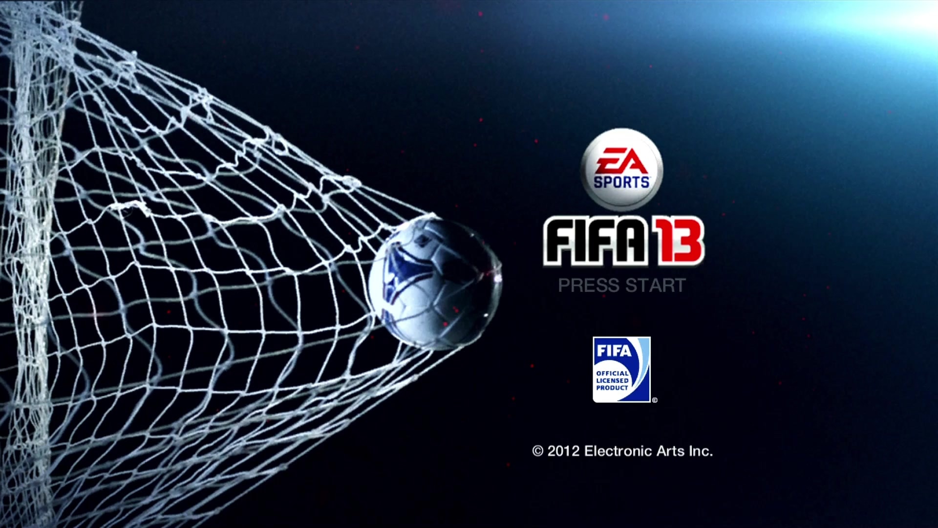 FIFA Soccer 13 title screen for Xbox 360